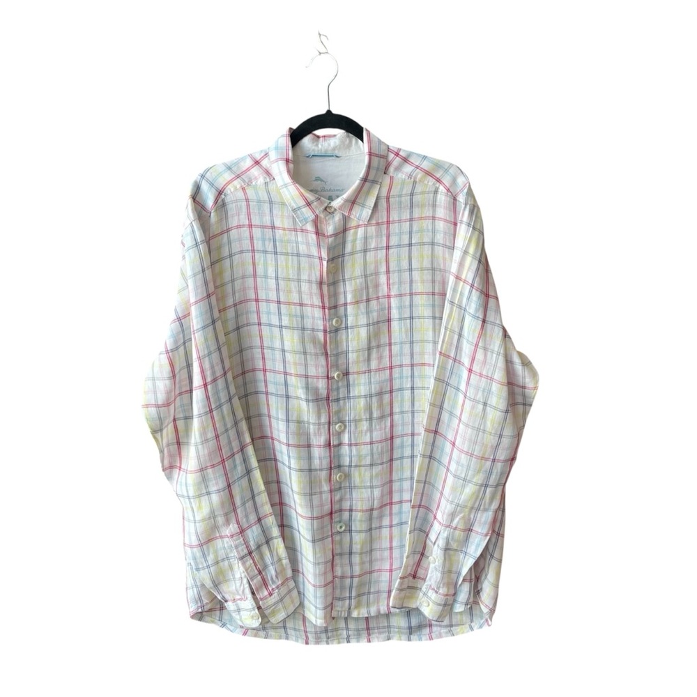 Tommy‎ Bahama 100% Linen Plaid Shirt